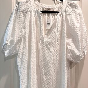 New LOFT White Textured Women's Top